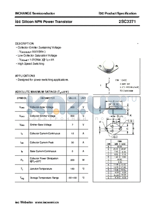 2SC3371 datasheet - isc Silicon NPN Power Transistor