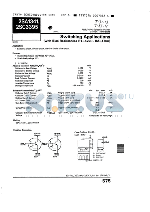 2SC3395 datasheet - PNP/NPN Epitaxial Planar Silicon Transistors