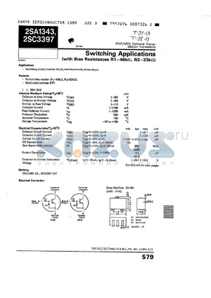 2SC3397 datasheet - PNP /NPN EPITAXIAL PLANAR SILICON TRANSISTORS