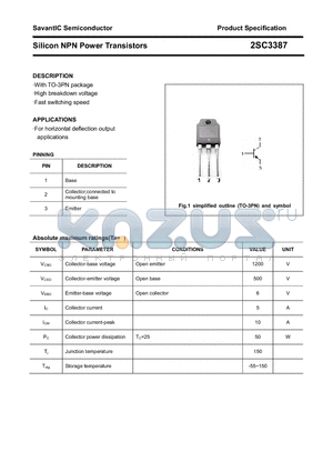 2SC3387 datasheet - Silicon NPN Power Transistors