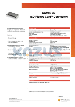 CCM05-5782T50 datasheet - xD-Picture Card Connector
