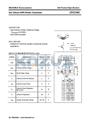 2SC3388 datasheet - isc Silicon NPN Power Transistor