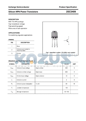 2SC3409 datasheet - Silicon NPN Power Transistors