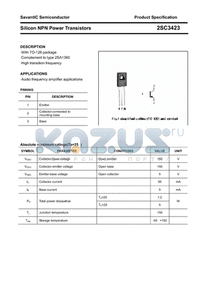 2SC3423 datasheet - Silicon NPN Power Transistors