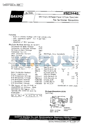 2SC3446 datasheet - For Switching Regulators