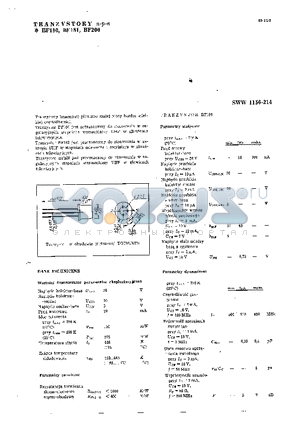 BF180 datasheet - NPN TRANZYSTORY