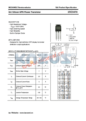 2SC3479 datasheet - isc Silicon NPN Power Transistor