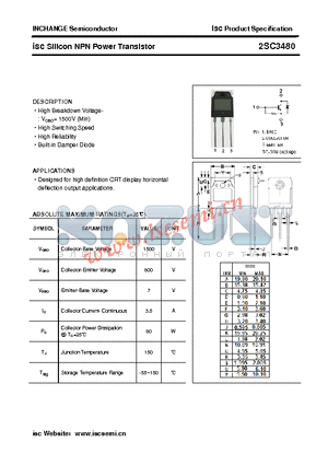 2SC3480 datasheet - isc Silicon NPN Power Transistor