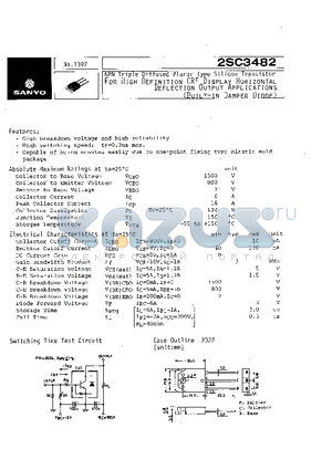 2SC3482 datasheet - NPN Triple Diffused Planar Type Silicon Transistor