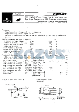 2SC3483 datasheet - NPN Triple Diffused Planar Type Silicon Transistor