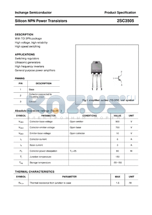 2SC3505 datasheet - Silicon NPN Power Transistors