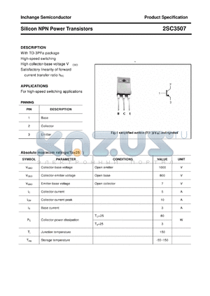 2SC3507 datasheet - Silicon NPN Power Transistors