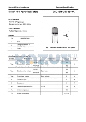 2SC3519 datasheet - Silicon NPN Power Transistors