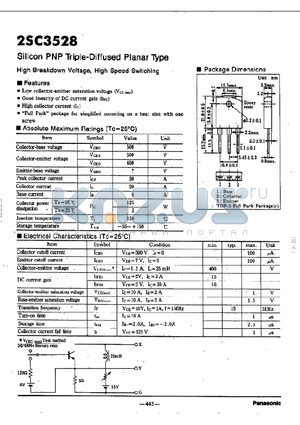 2SC3528 datasheet - Silicon PNP Triple-Diffused Planar Type