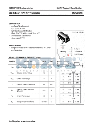 2SC3545 datasheet - isc Silicon NPN RF Transistor