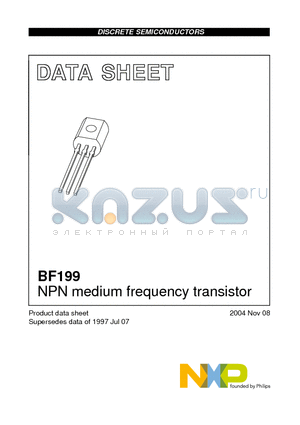 BF199 datasheet - NPN medium frequency transistor