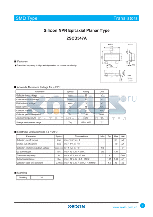 2SC3547A datasheet - Silicon NPN Epitaxial Planar Type