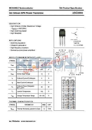 2SC3550 datasheet - isc Silicon NPN Power Transistor