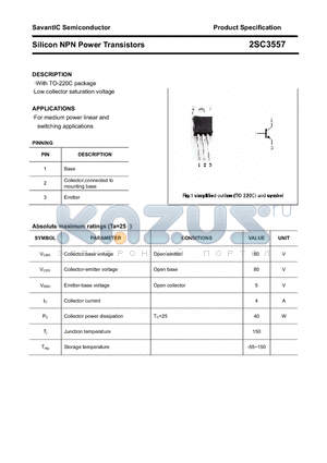 2SC3557 datasheet - Silicon NPN Power Transistors