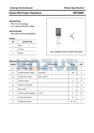 2SC3569 datasheet - Silicon NPN Power Transistors