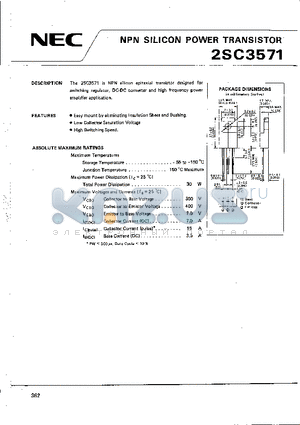 2SC3571 datasheet - NPN SILICON POWER TRANSISTOR
