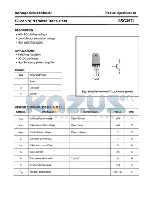 2SC3571 datasheet - Silicon NPN Power Transistors