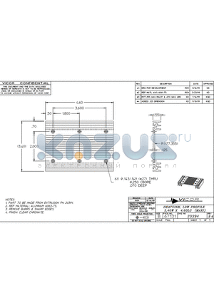 20394 datasheet - HEATSINK, LOW PROFILE 3.40W X 4360LG (MAXI)