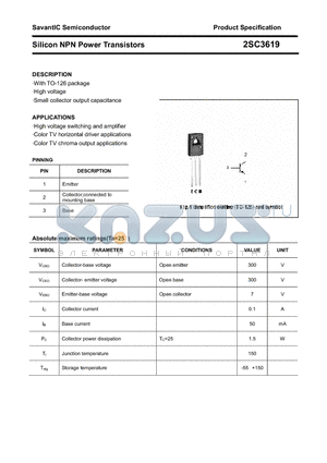 2SC3619 datasheet - Silicon NPN Power Transistors