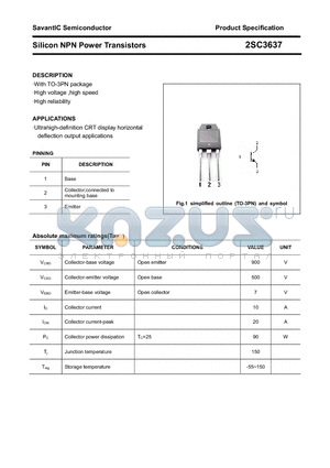 2SC3637 datasheet - Silicon NPN Power Transistors