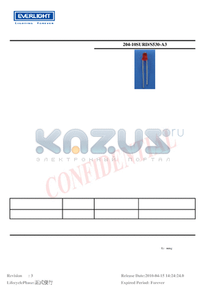 204-10SURD-S530-A3_10 datasheet - 3.0mm Round Type LED Lamps