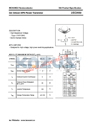 2SC3659 datasheet - isc Silicon NPN Power Transistor