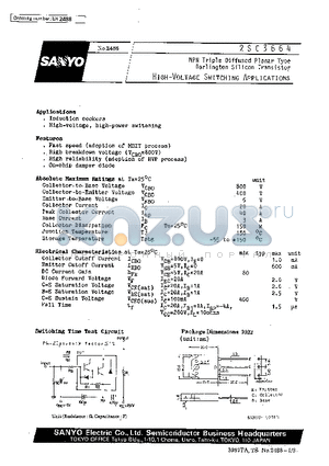 2SC3664 datasheet - High-Voltage Switching Applications