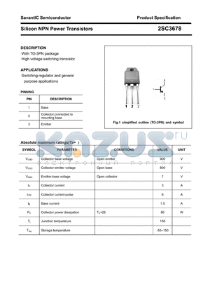 2SC3678 datasheet - Silicon NPN Power Transistors