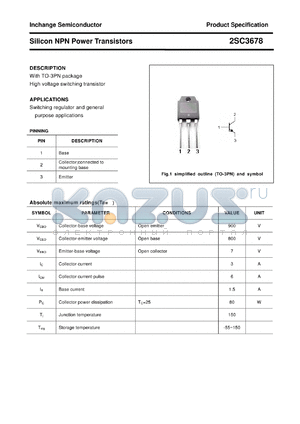 2SC3678 datasheet - Silicon NPN Power Transistors