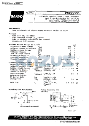 2SC3686 datasheet - Very High-Definition CRT Display Horizontal Deflection Output