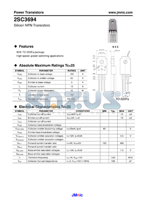 2SC3694 datasheet - Silicon NPN Transistors