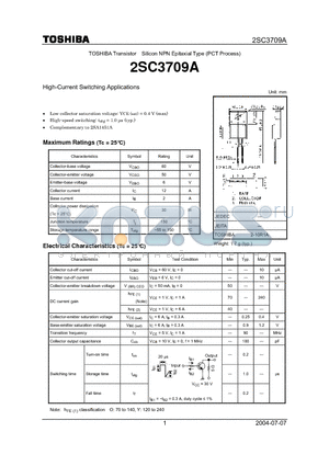 2SC3709A_04 datasheet - High-Current Switching Applications