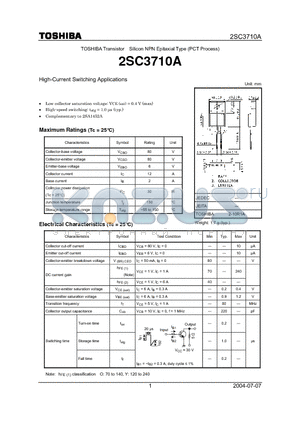 2SC3710A_04 datasheet - High-Current Switching Applications