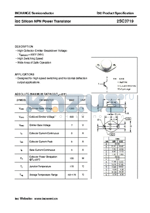 2SC3719 datasheet - isc Silicon NPN Power Transistor