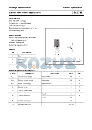 2SC3746 datasheet - Silicon NPN Power Transistors