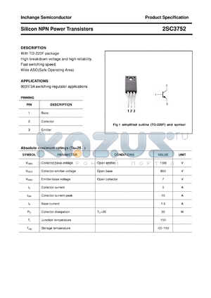 2SC3752 datasheet - Silicon NPN Power Transistors