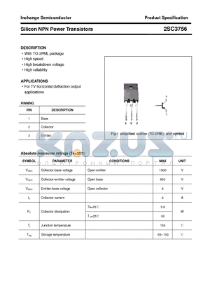 2SC3756 datasheet - Silicon NPN Power Transistors