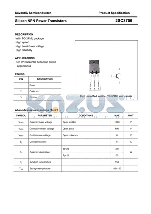 2SC3756 datasheet - Silicon NPN Power Transistors