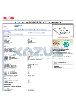 0785260001 datasheet - 1.27mm (.050