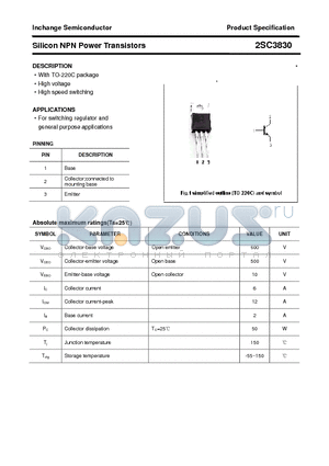 2SC3830 datasheet - Silicon NPN Power Transistors