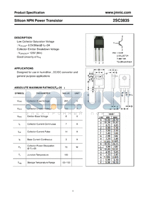 2SC3835 datasheet - Silicon NPN Power Transistor