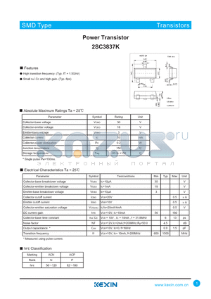 2SC3837K datasheet - Power Transistor