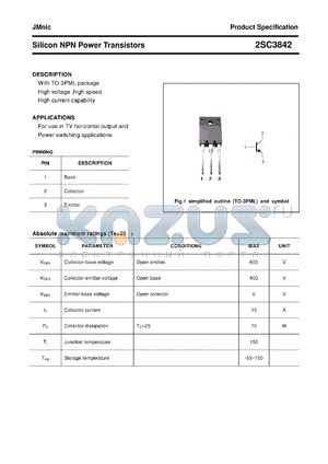 2SC3842 datasheet - Silicon NPN Power Transistors