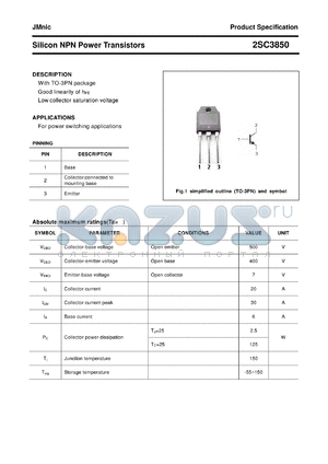 2SC3850 datasheet - Silicon NPN Power Transistors