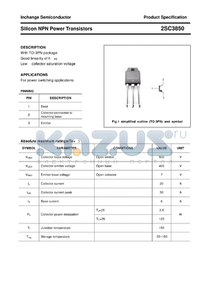 2SC3850 datasheet - Silicon NPN Power Transistors